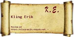 Kling Erik névjegykártya